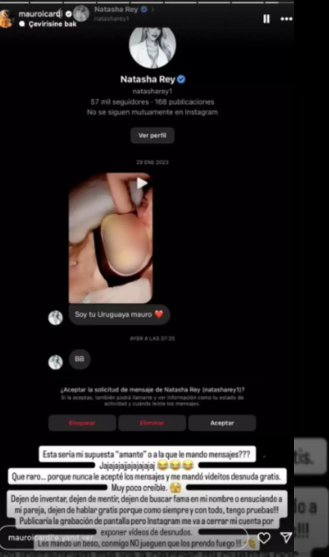 Yayılmadan sonra Mauro Icardi'den Mauro Icardi'ye fotoğraf yanıtı! Natasha Rey paylaştı, sosyal medyanın diline düştü 3