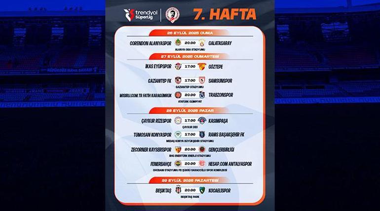 Süper Lig'de 10 Hafta: İşte Derby'nin tarihleri ​​...