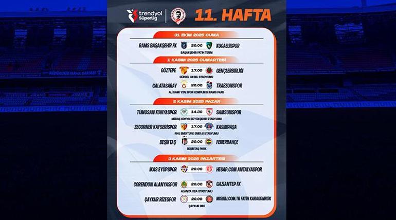 Süper Lig'de 10 Hafta: İşte Derby'nin tarihleri ​​...