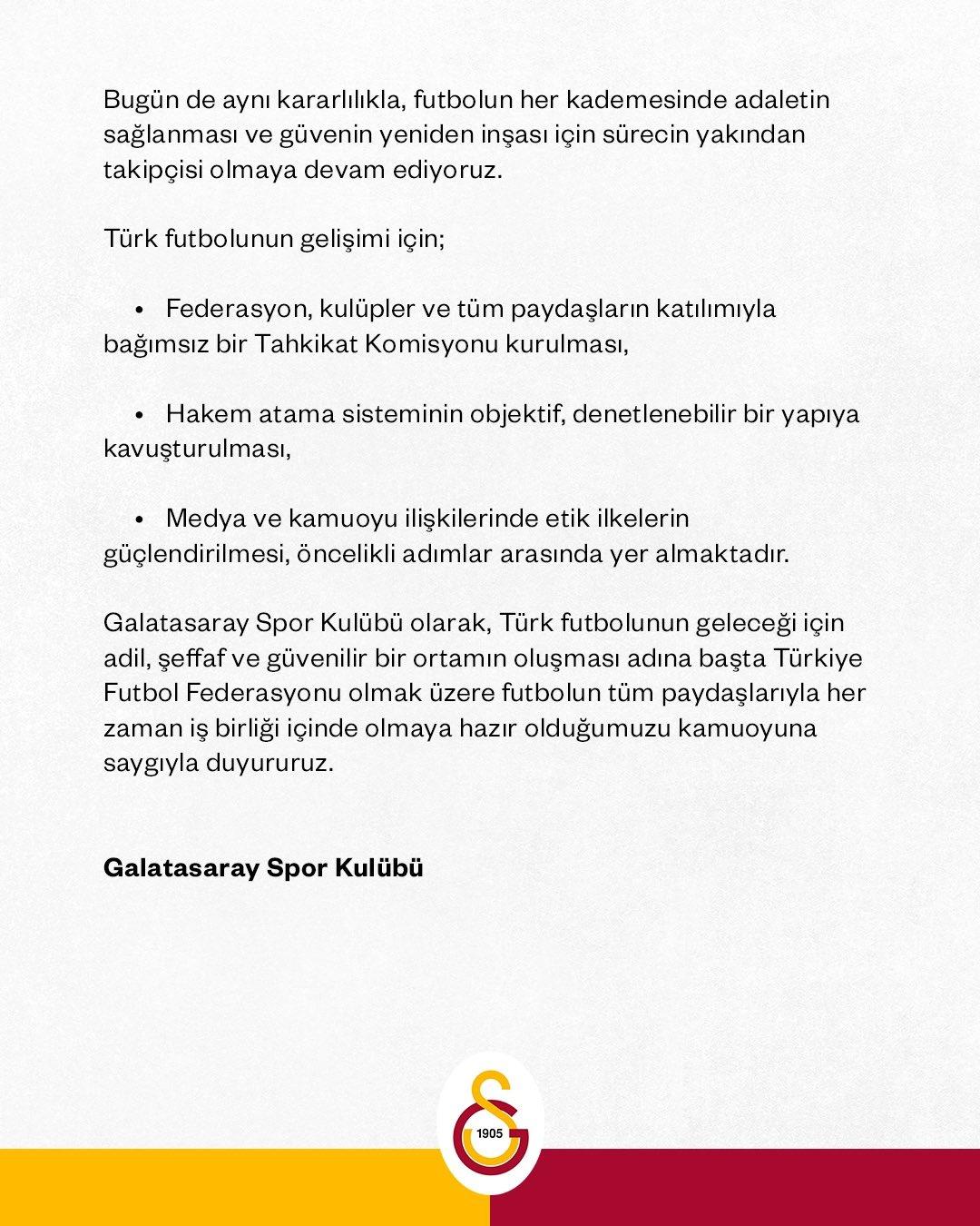 Galatasaray'dan açıklama! Adana Demirspor'un sahadan çekildiği maça dikkat çektiler - komisyon kurulmalı! 2